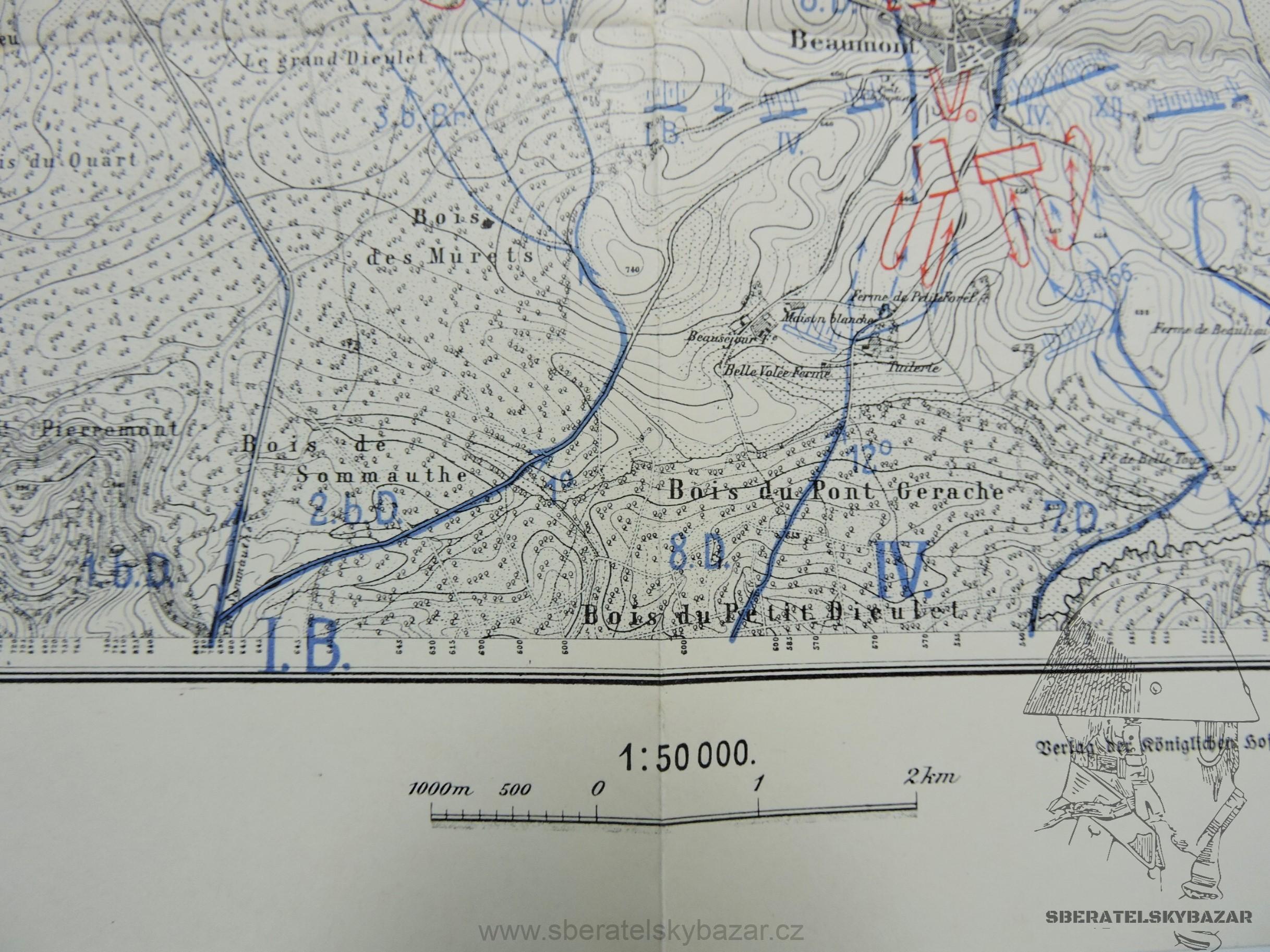 RU- mapa Bitva o Beaumont - 1913