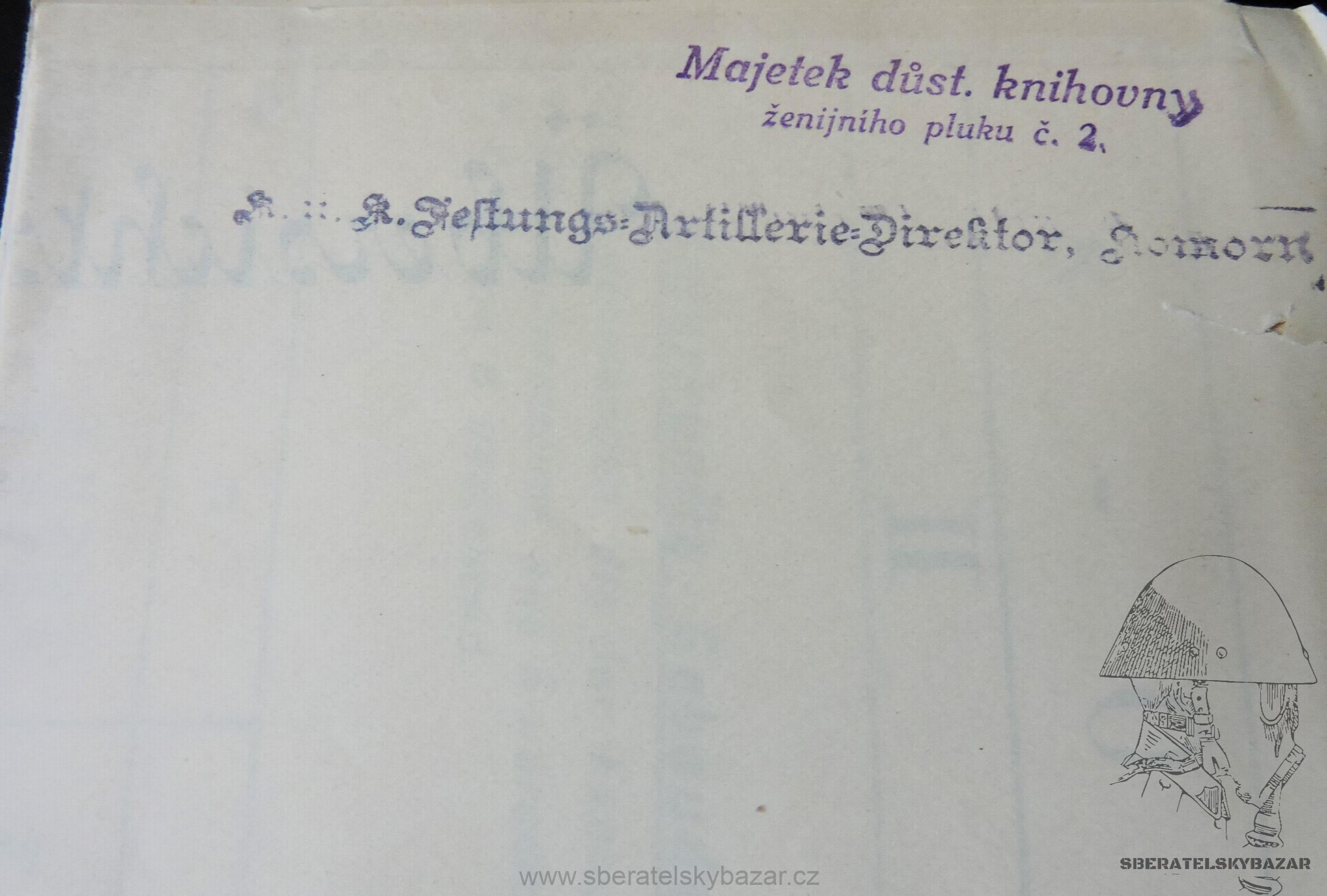 Plakát RU - Versuchs Objecte I,II, III,.. - Razítko Ženijní pluk č.2