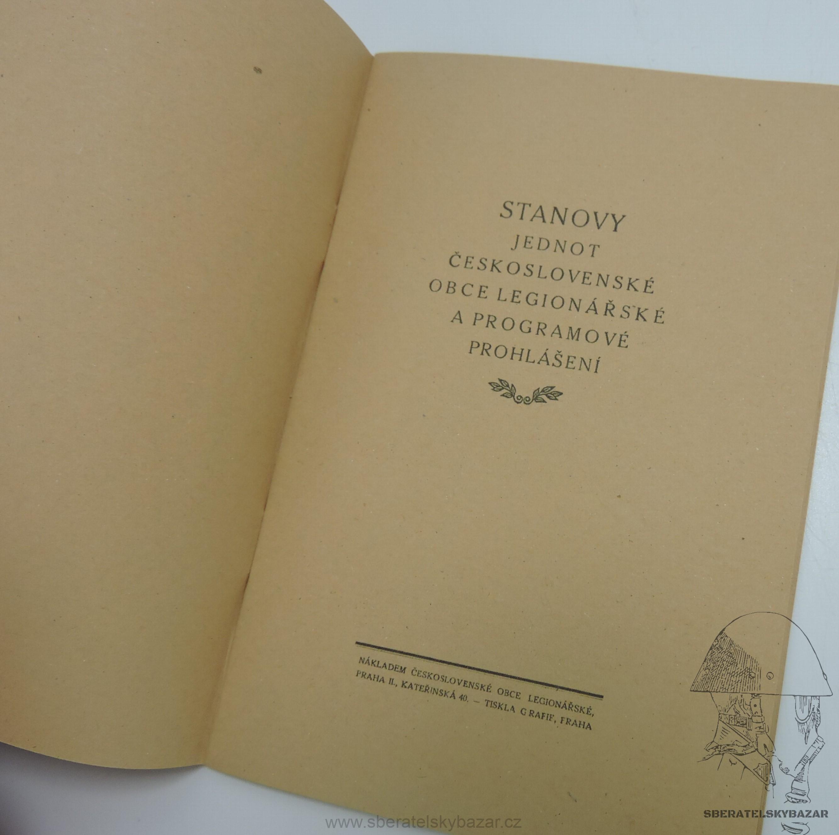 Stanovy jednot Československé obce legionářské a programové prohlášení  Reprint (replika)