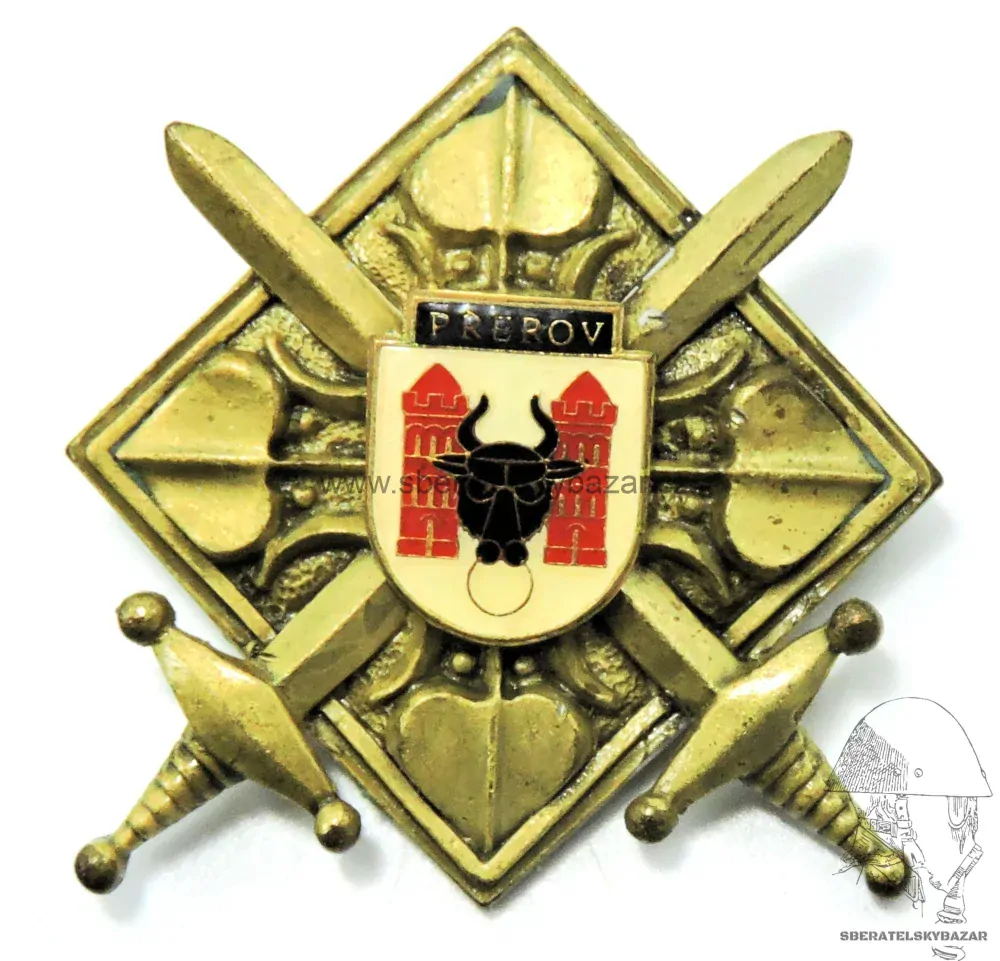 Odznak územní vojenská správa Přerov - v krabičce s dekretem