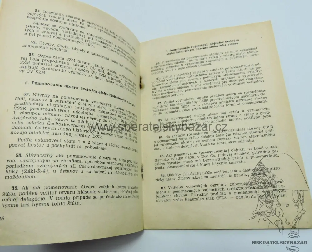 Originál Předpis ČSLA - Směrnice pre uskutočnovanie osláv v ČSLA