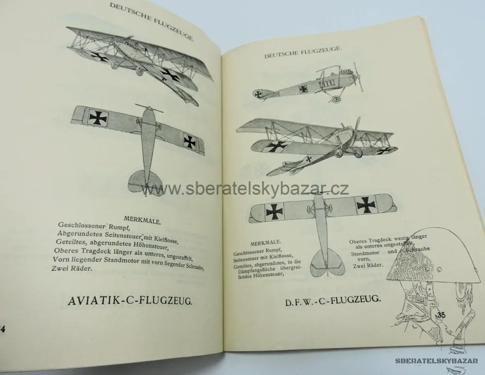 Originál RU- příručka rozpoznávání letadel 1917 - razítko Nr.13 - Lajk
