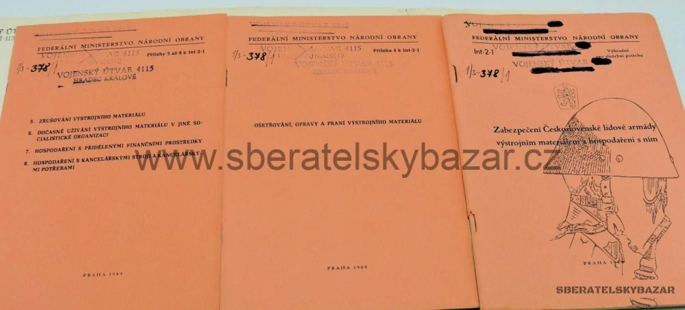 Předpis Int-2-1 - Zabezpečení ČSLA výstrojním materiálem - 10x brožura
