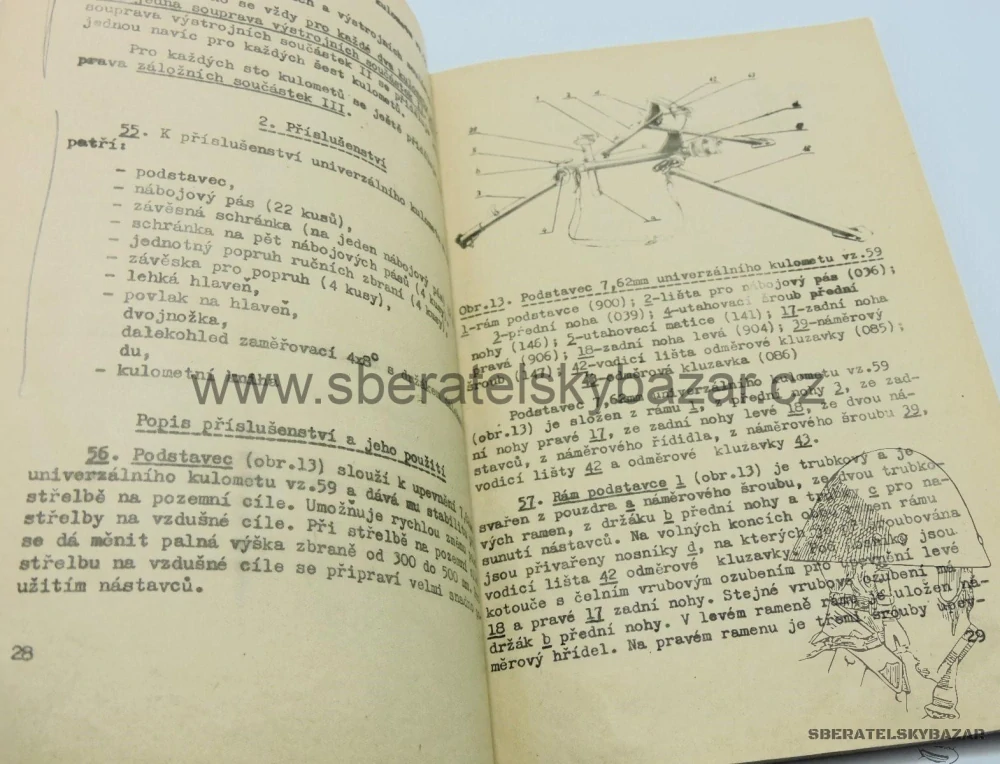 Předpis univerzalní kulomet vz.59 - originál