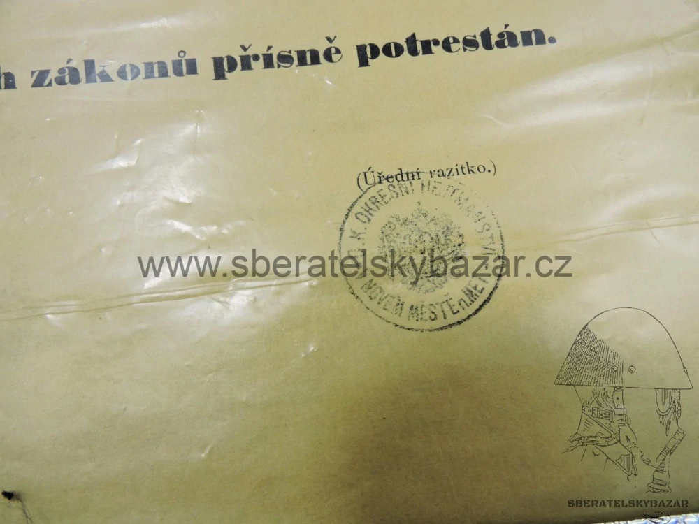 Vyhláška o mobilizaci RU 1914 - Nové město na Moravě