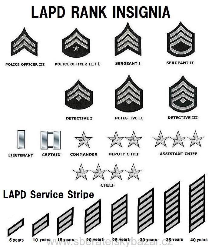 LAPD Service Stripe 15 Let P r Vojensk V prodej Sb ratelsk 
