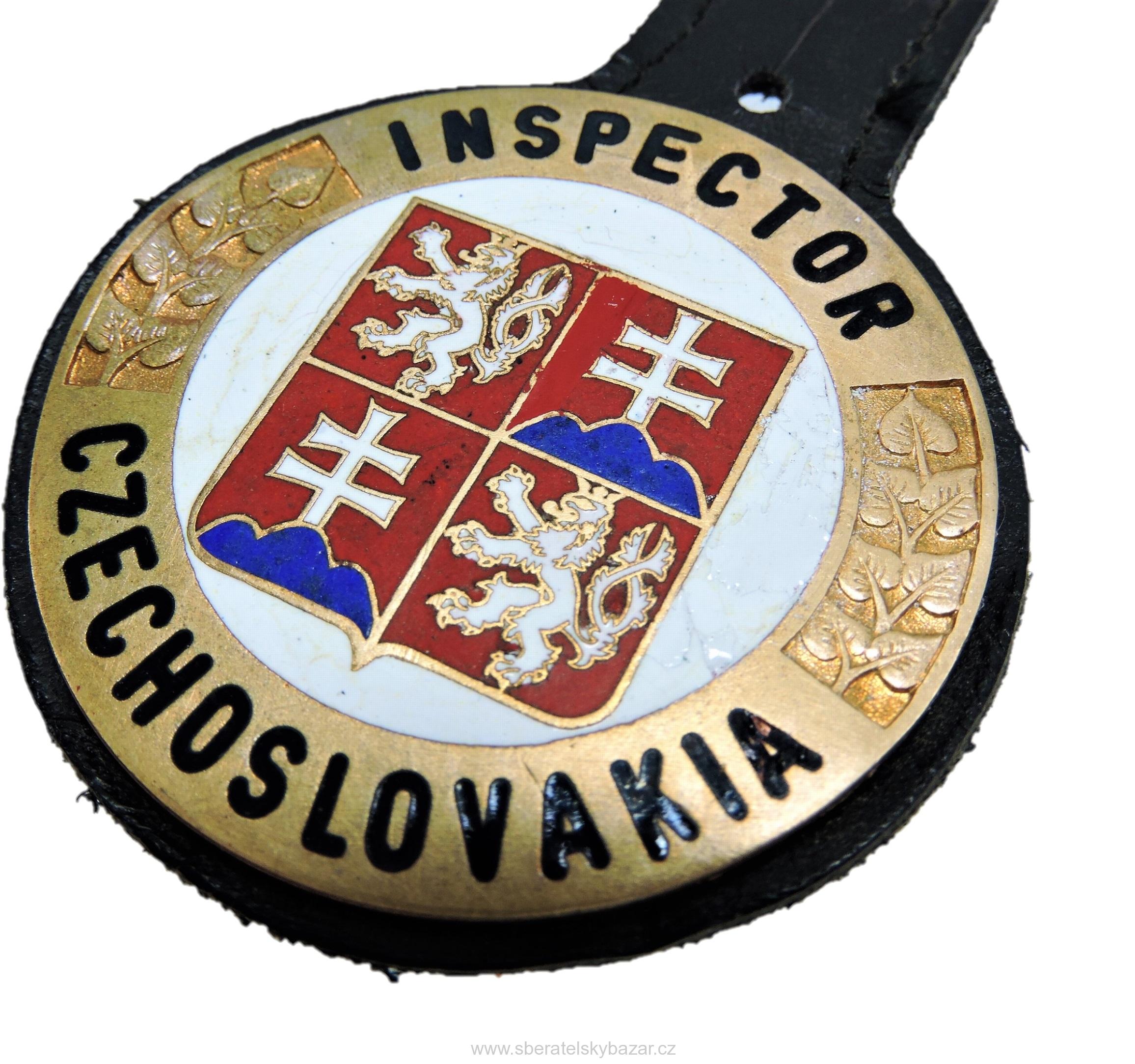 Služební placka ČSA - INSPECTOR CZECHOSLOVAKIA - Číslovaný