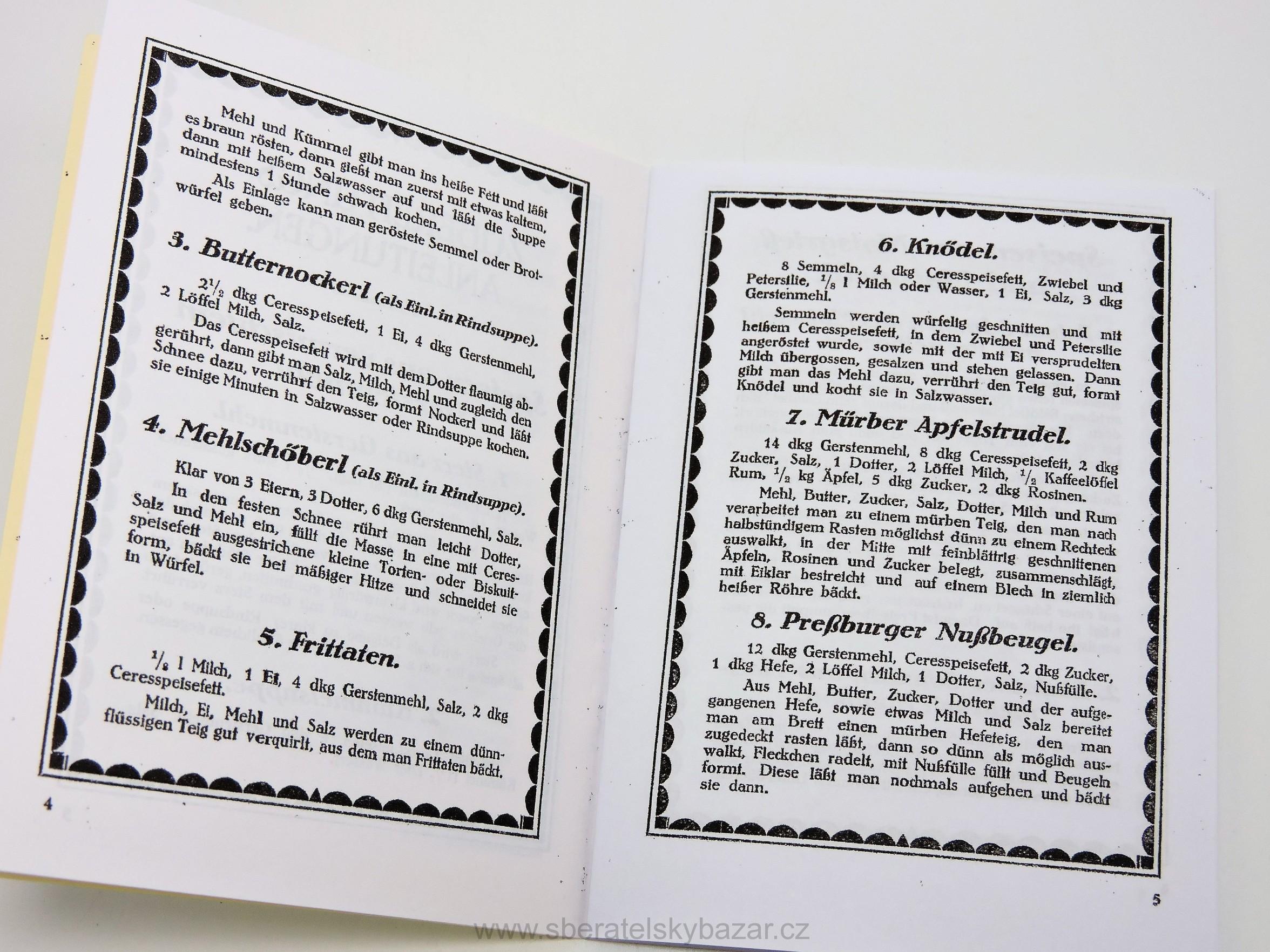 Válečná kuchařka - Kriegskochbuch  - Reprint (Replika)