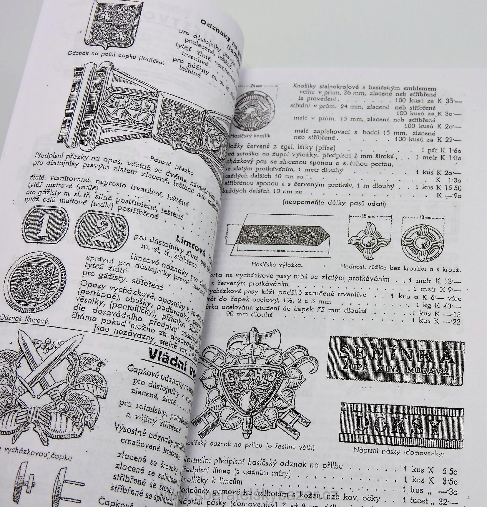 Katalog Karnet a Kyselý - Přilba 29, odznaky, přezky 46 stran - Reprint (Replika)