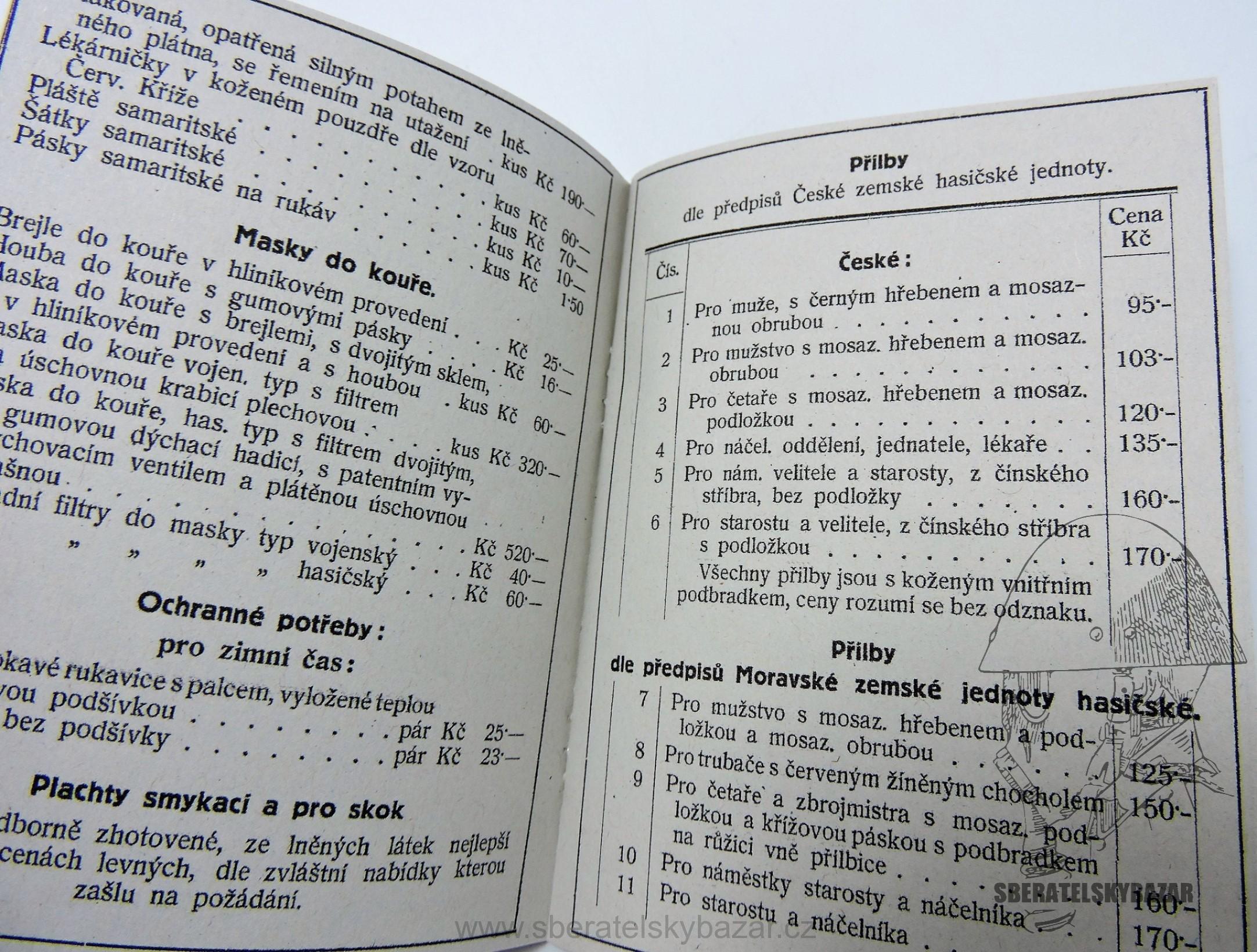 Ceník hasičských potřeb - Přilby, Uniformy, odznaky  - Reprint (Replika)