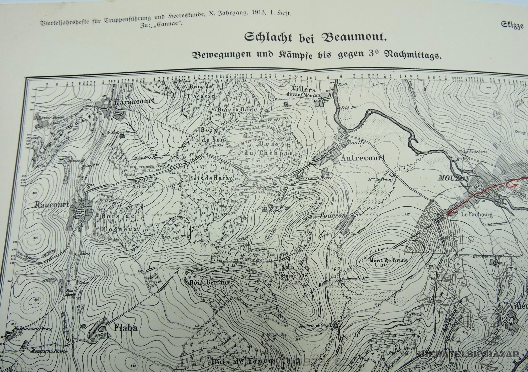 RU- mapa Bitva o Beaumont - 1913