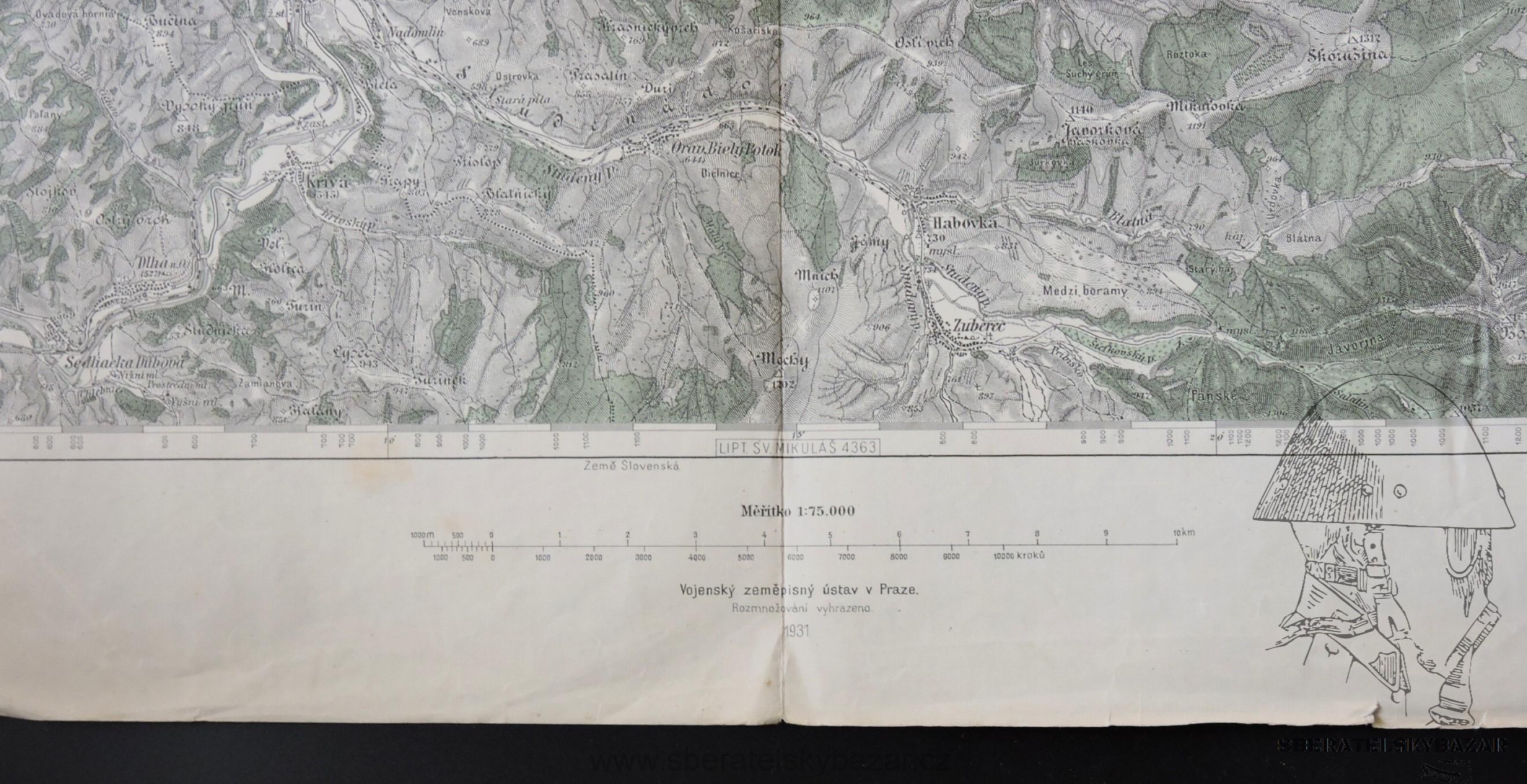 Mapa RČS 1931 - Tvrdošín 