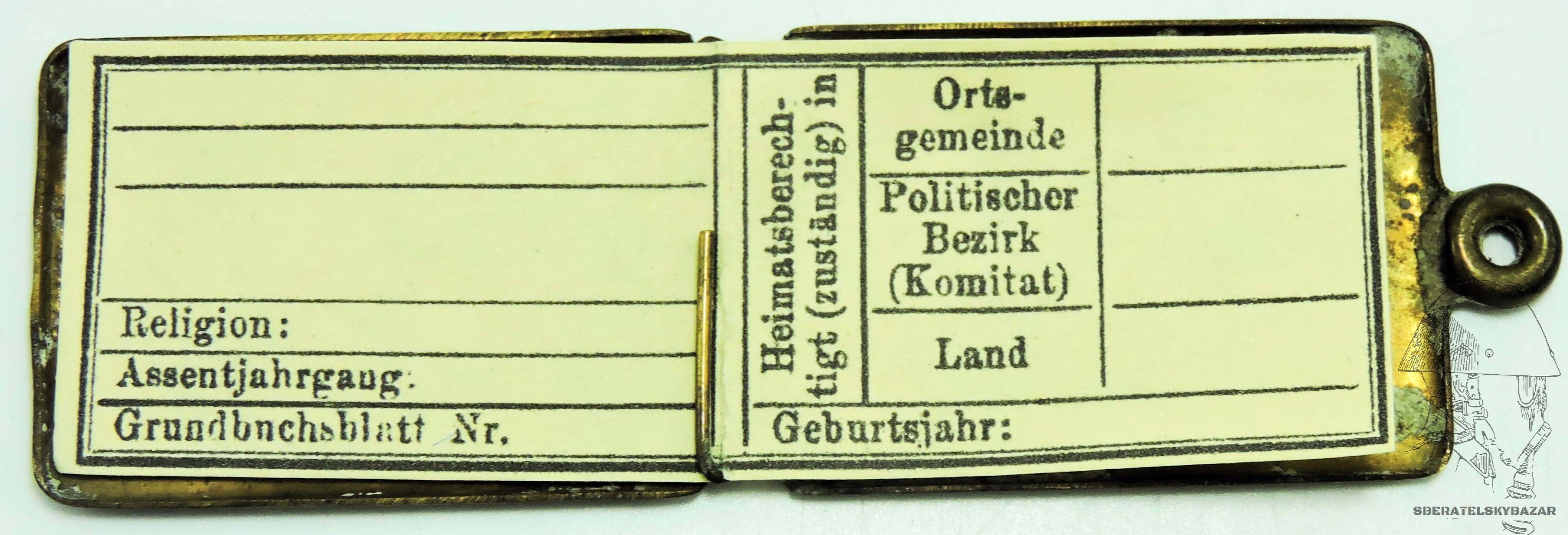R.U. Legitimationsblatt -štítek do známky