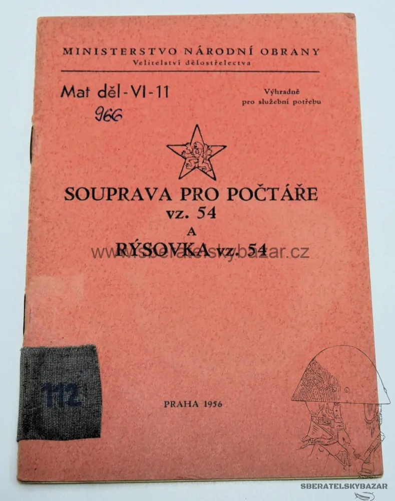 Originál Předpis Souprava pro počtáře vz.54 a rýsovka vz.54 