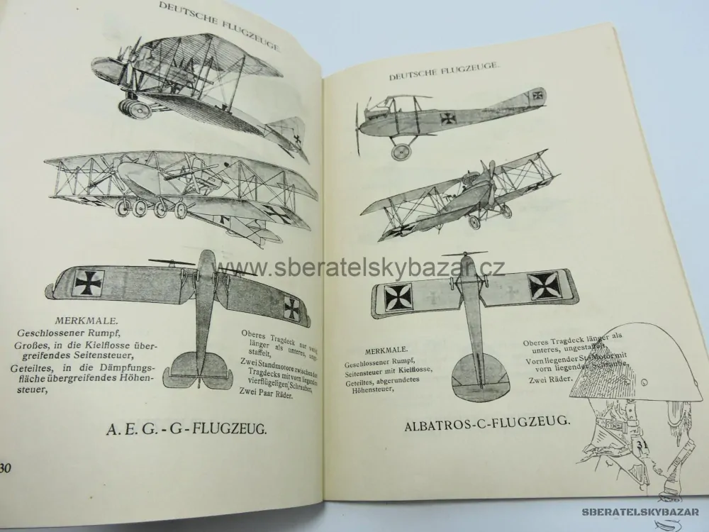 Originál RU- příručka rozpoznávání letadel 1917 - razítko Nr.13 - Lajk
