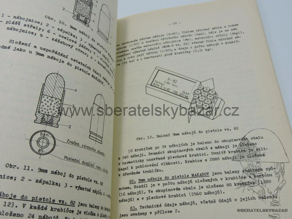 Originál Předpis ČSLA - 9mm PISTOLE vz.82
