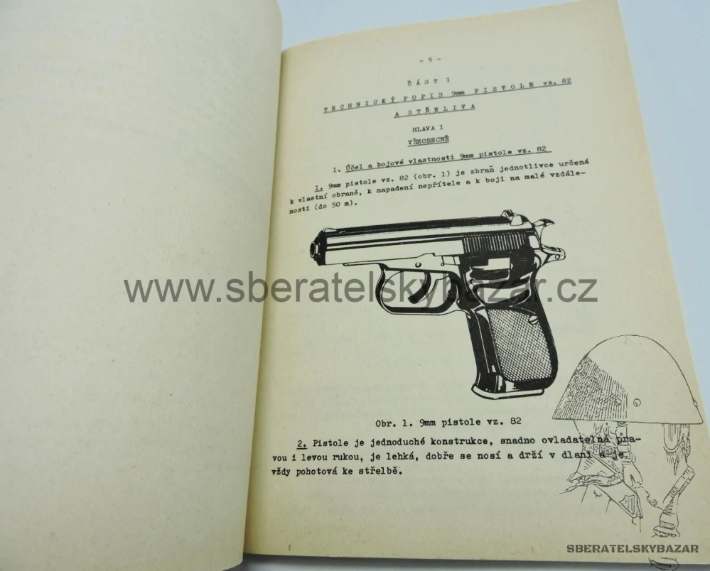 Originál Předpis ČSLA - 9mm PISTOLE vz.82 