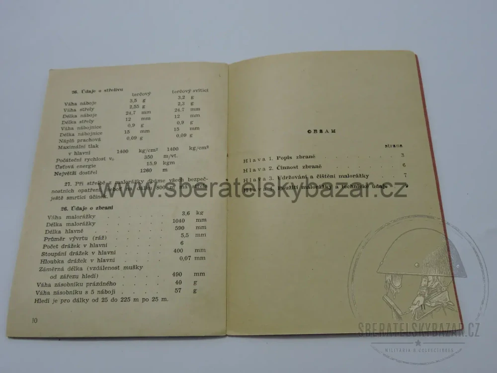 Originál příručka Malorážka 56 ČSLA – Nauka o materiálu MALORÁŽKA 56 –