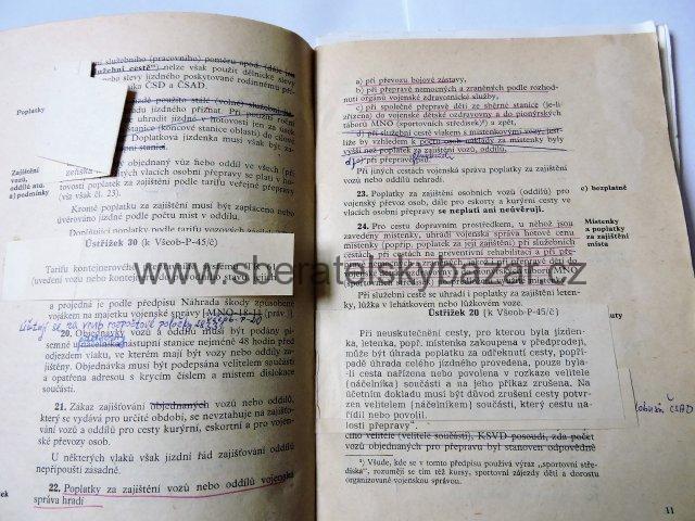 Předpis ČSLA Vojenská přeprava osob a nákladů Všeob-P-45/č