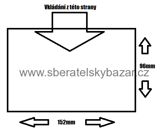 Průhledné obaly na fotografie / pohlednice vkládání z horní (delší) strany