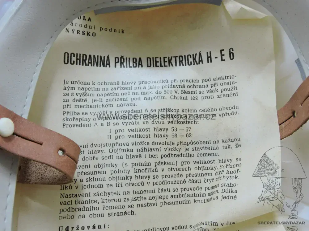 Ochranná přilba CO (Civilní obrana) včetně návodu 