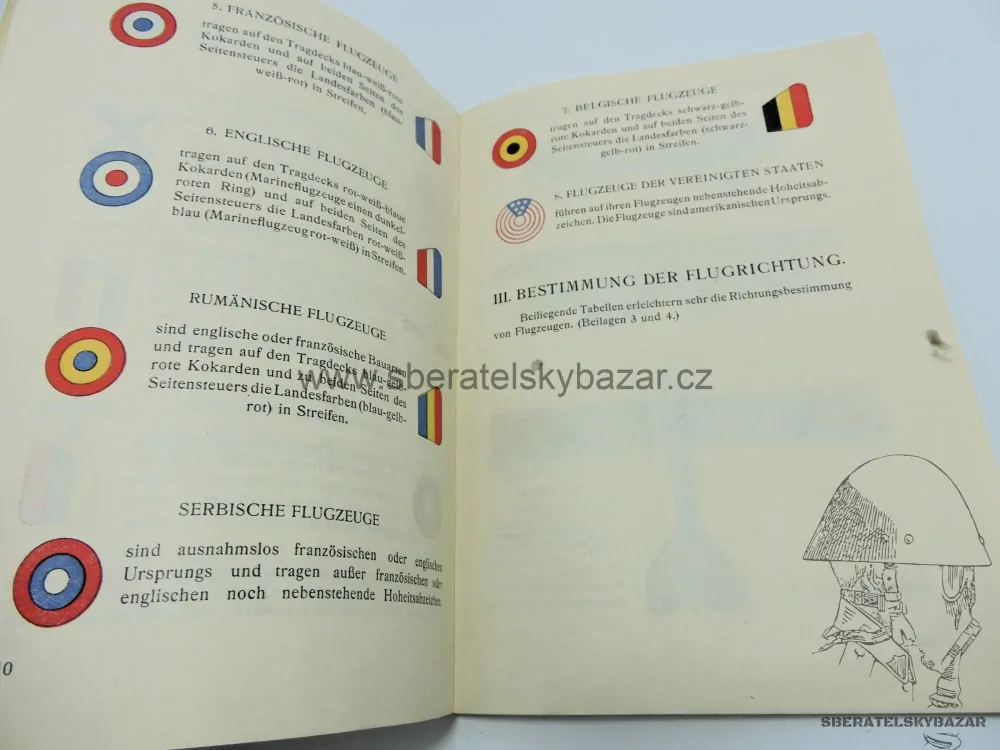Originál RU- příručka rozpoznávání letadel 1917 - razítko Nr.13 - Lajk