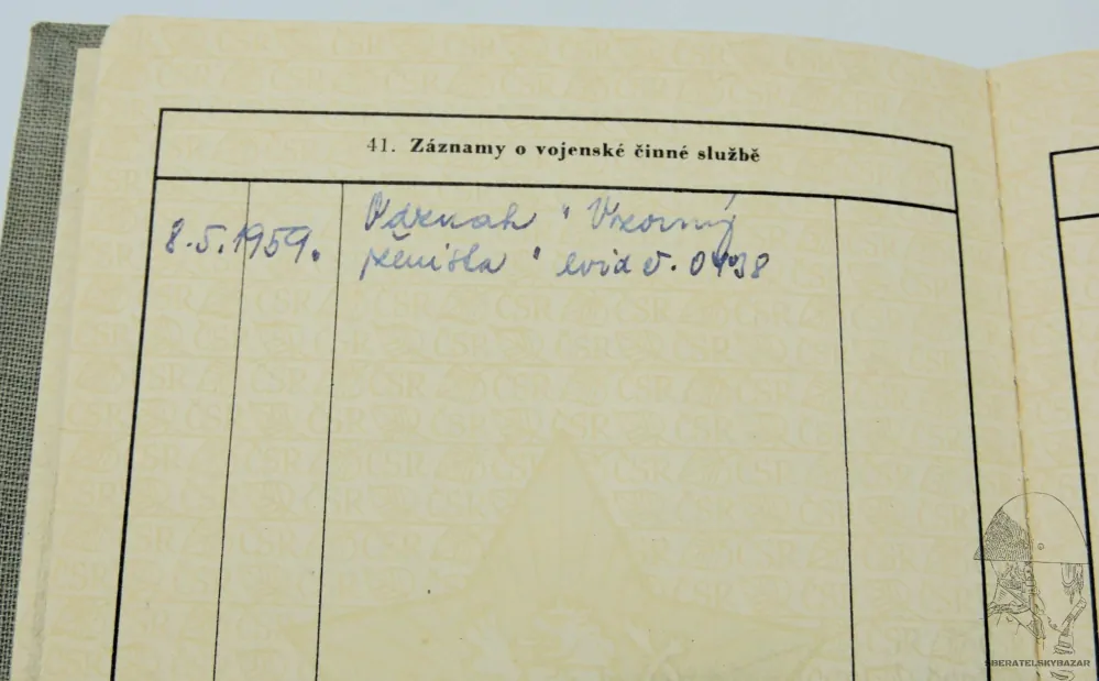 Dekret Vzorný Ženista - Vojenská knížka - stejné jméno 