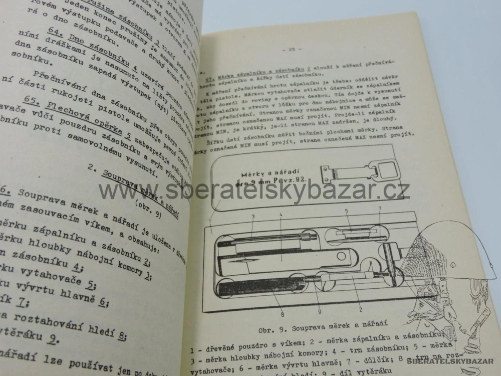 Originál Předpis ČSLA - 9mm PISTOLE vz.82