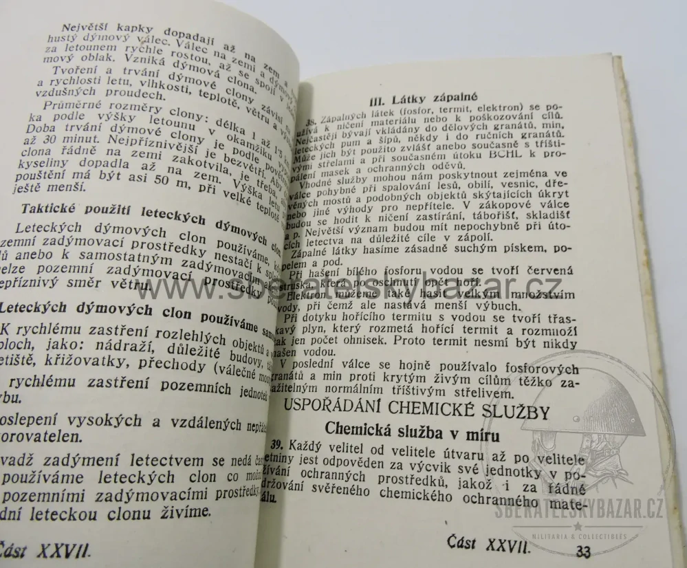 Čs. vojenský předpis – Ochrana proti bojovým chemickým látkám – 1947