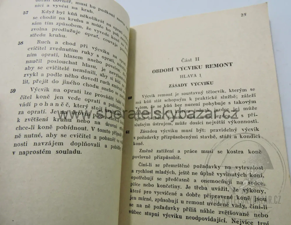 Vzácný čs. vojenský předpis – Výcvik remont – 1946 – originál