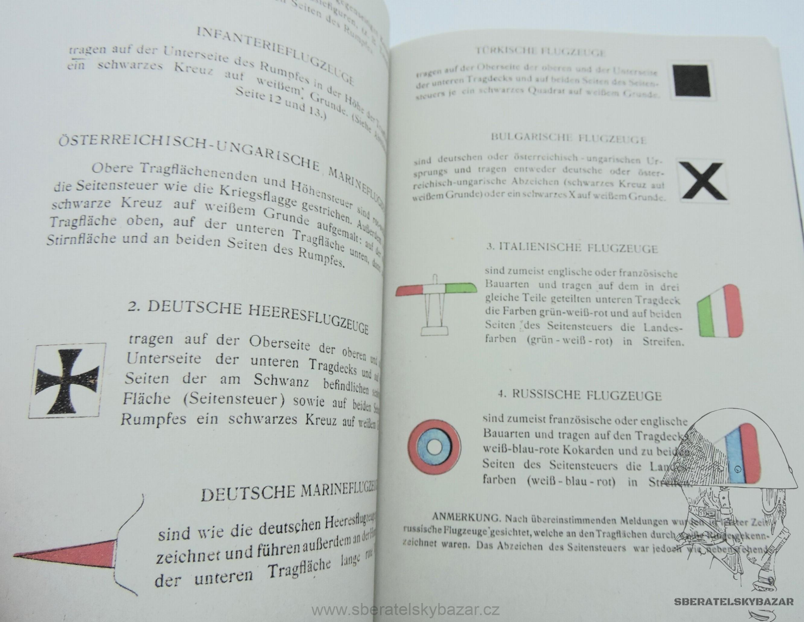 RU- příručka rozpoznávání letadel 1917 - Reprint (Replika)