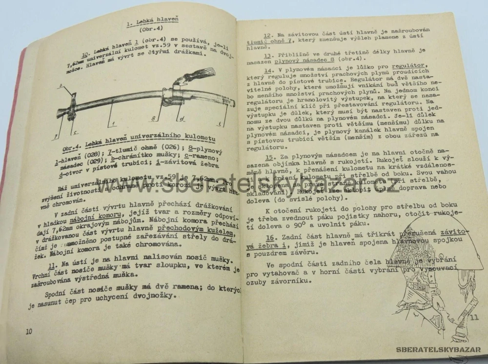 Předpis univerzalní kulomet vz.59 - originál