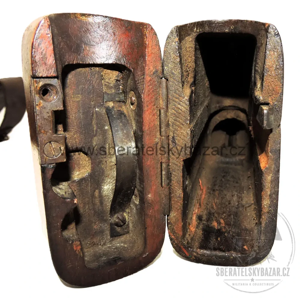 Mauser C96 – originální pažba/pouzdro + kožený postroj A.PH. HOFFMANN