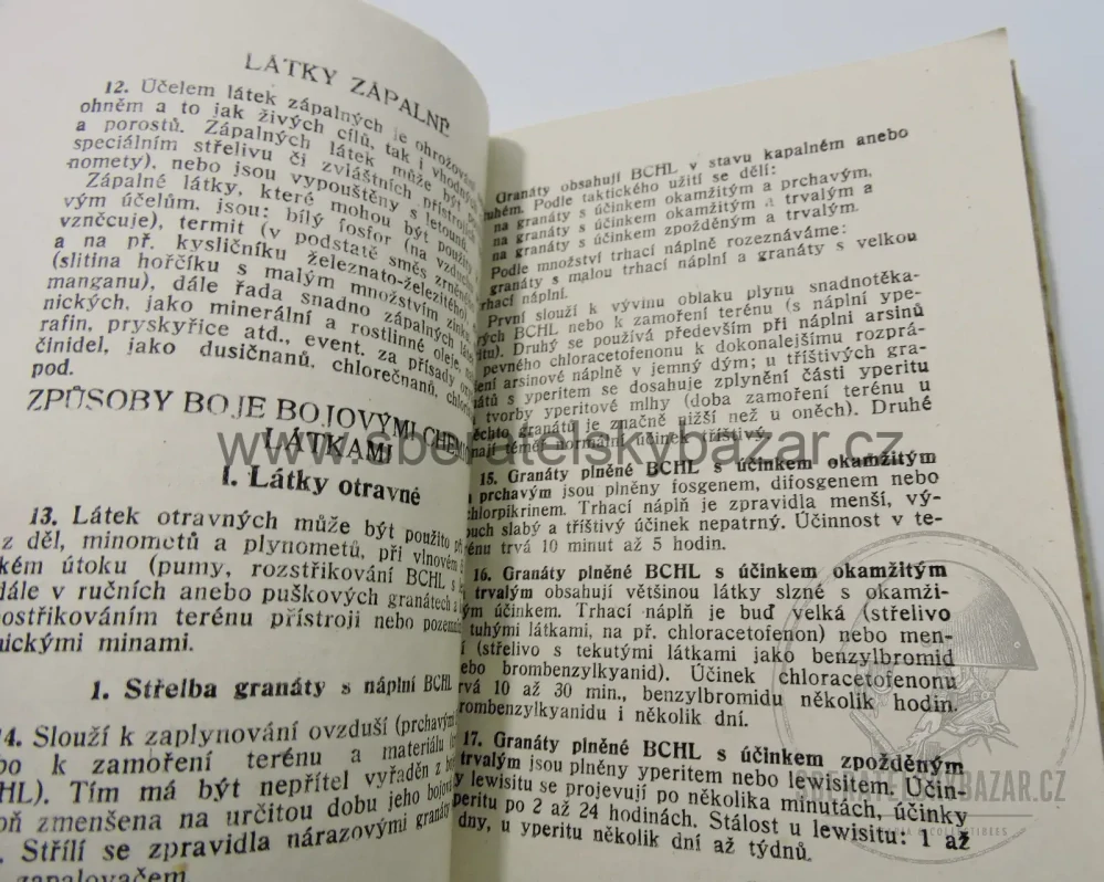 Čs. vojenský předpis – Ochrana proti bojovým chemickým látkám – 1947