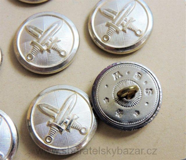Krabice knoflíků stříbrné meče RČS - MASSAG - 144ks