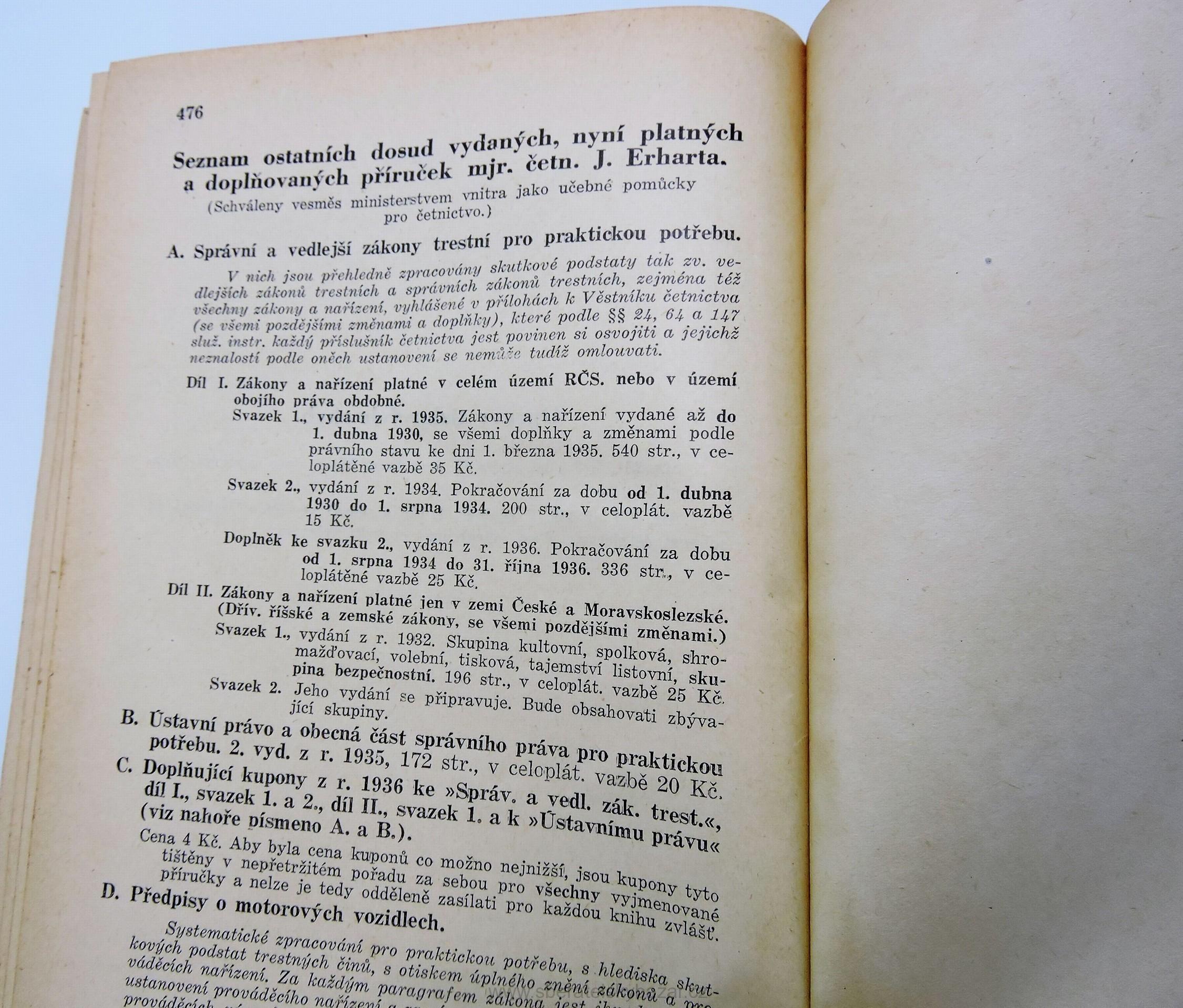 Rukověť četnictva 1937 - Podpis autora Rukověťi