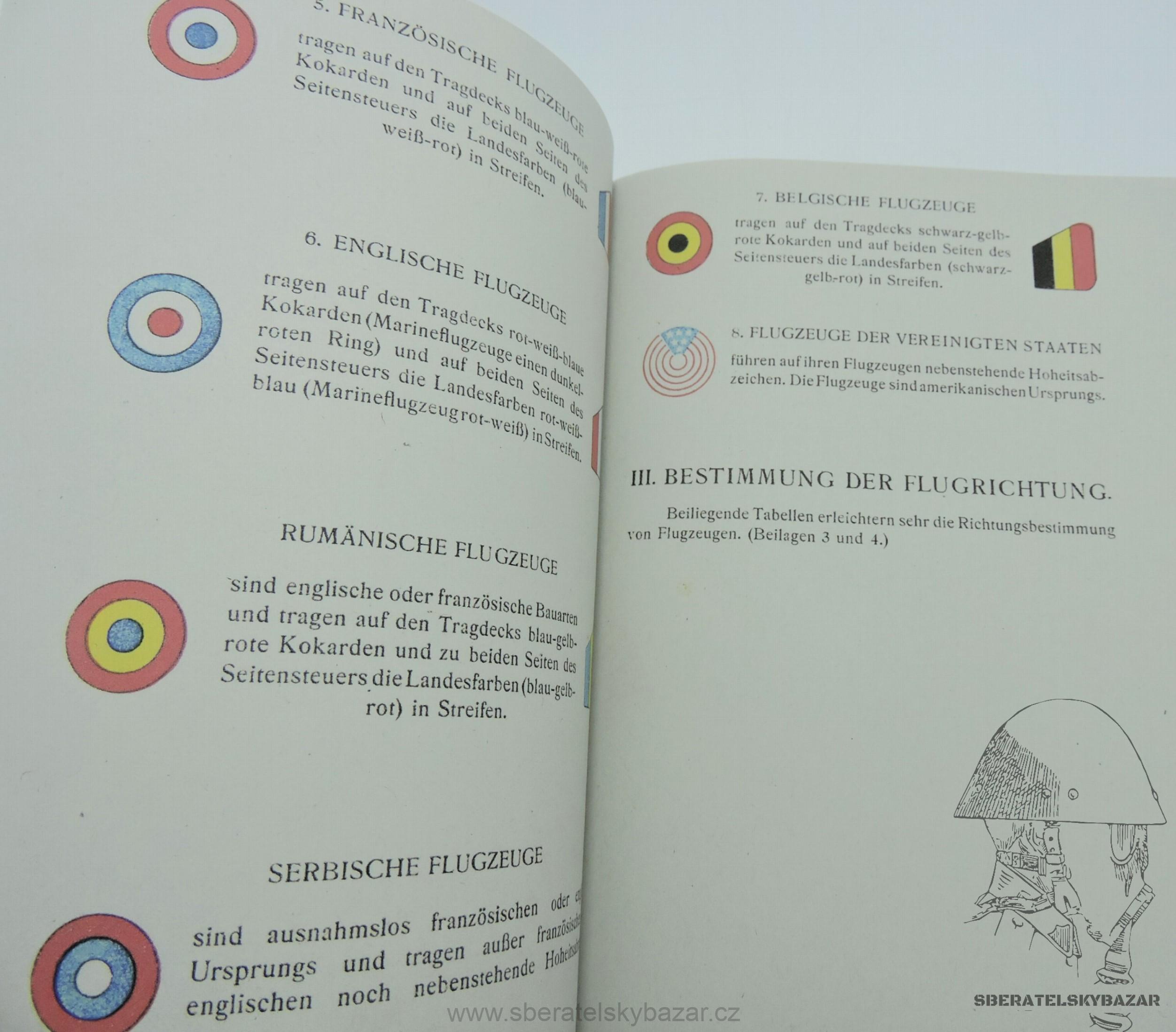 RU- příručka rozpoznávání letadel 1917 - Reprint (Replika)