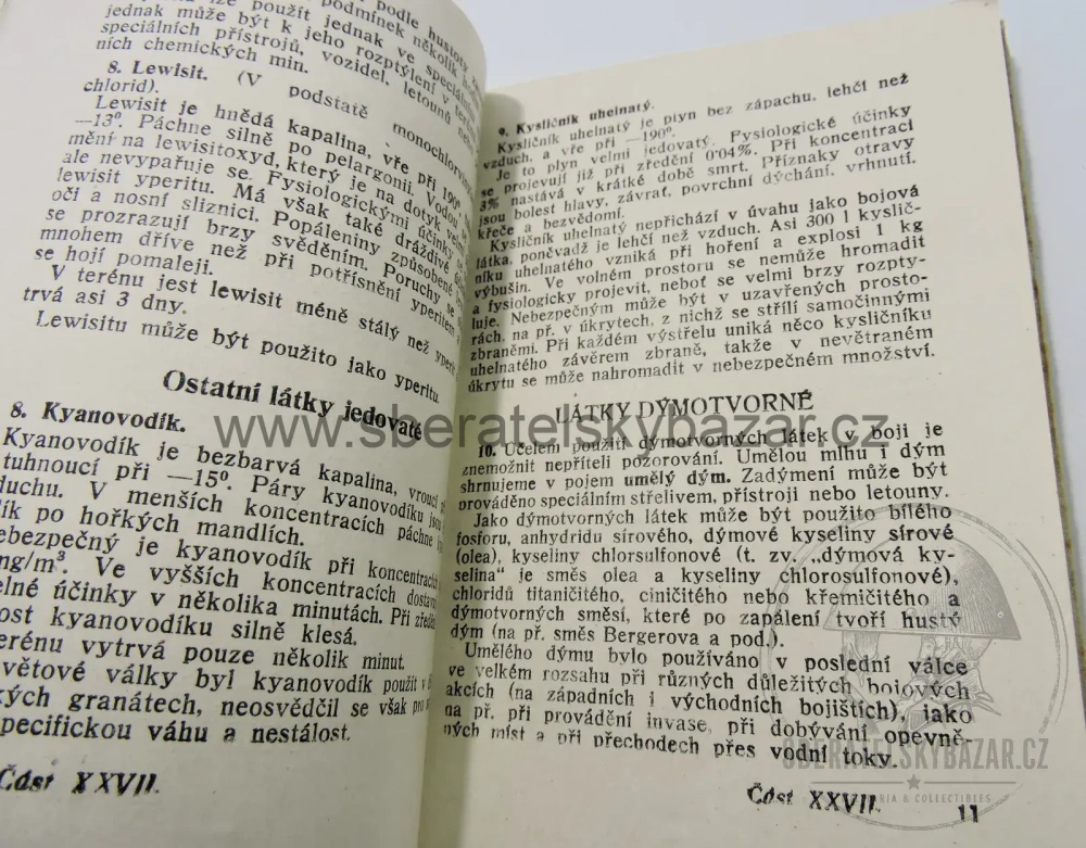 Čs. vojenský předpis – Ochrana proti bojovým chemickým látkám – 1947