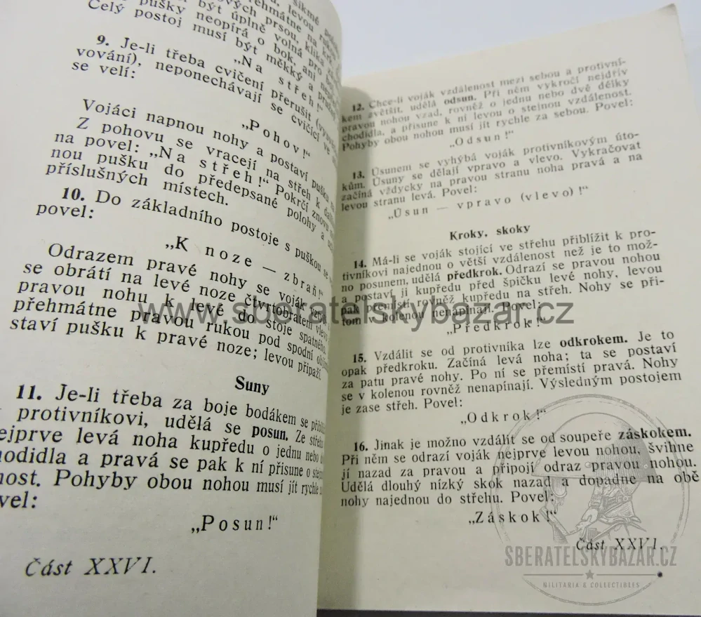Čs. vojenský předpis – Boj zblízka – boj bodákem a rohování 