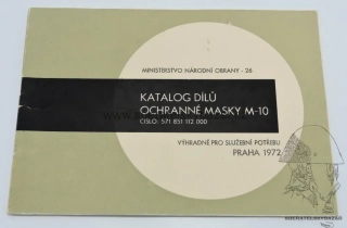Originál Katalog dílů ochranné masky M10 -ČSLA