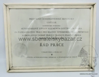 Dekret řád práce v rámu I. typ - 1957