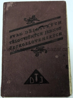 Průkazka Dělnická tělovýchovná jednota - První republika III.jakost