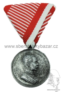  František Josef I. Medaile za statečnost ZINEK náhradní kov 