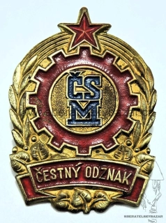 Odznak ČSM - čestný odznak Výrobce Jablonec