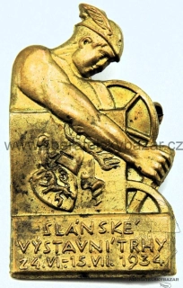  Starý odznak - SLÁNSKÉ VÝSTAVNÍ TRHY ( 1934 ) 