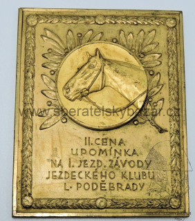  Plaketa upomínka na I. jezdecké závody Poděbrady 