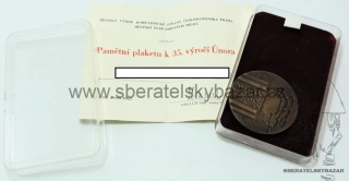 Plaketa Lidové Milice - včetně dekretu