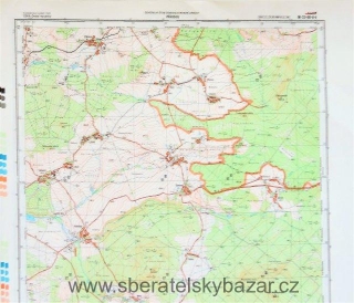 Mapa generálního štábu ČSLA  -  PŘÍKOSICE 1 : 25 000