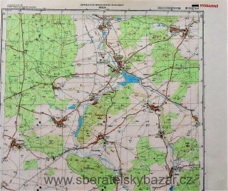 Mapa generálního štábu ČSLA  - MERKLÍN 1 : 25 000