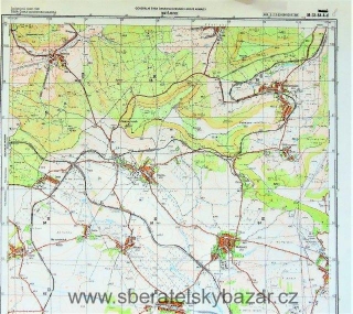Mapa generálního štábu ČSLA  - MUTĚJOVICE 1 : 25 000